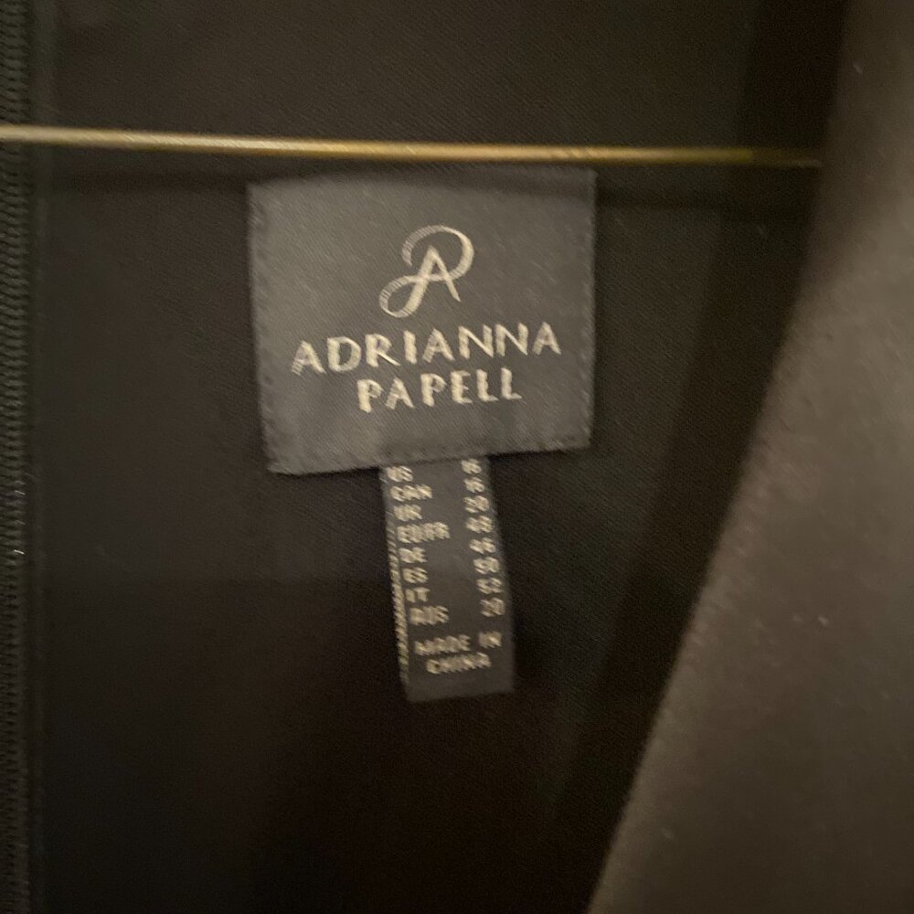 NWT Adrianna Papell Jersey Tuxedo Gown (BLACK) - Picture 4 of 5
